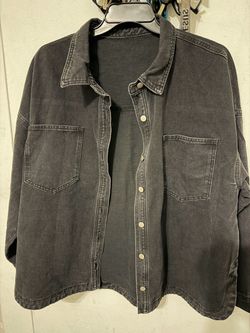 Black Washed Denim Shacket