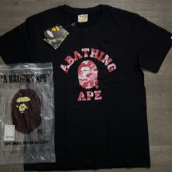 Black and Pink Bape Shirt
