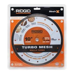 Ridgid 10" Tile Saw Blades - Turbo Mesh & Glass & Mosaic 