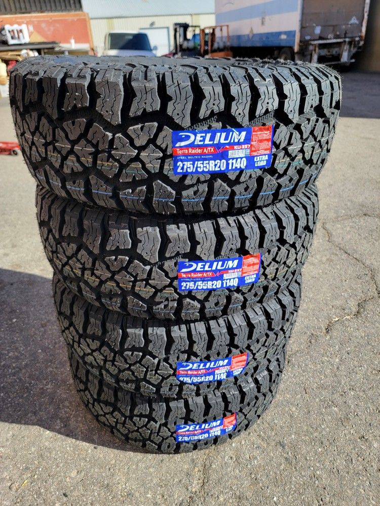 275 55 20 DELIUM ALL TERRAIN TIRES