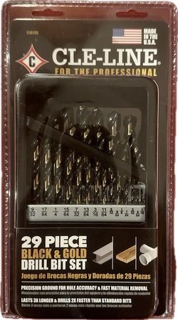 Cle-Line 29-Piece Black & Gold Drill Bit Set