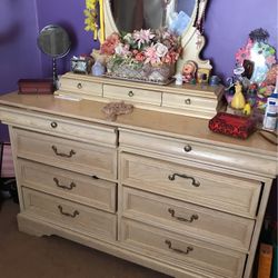 Girls Buearu  Tan Mirror 6 Draws 3 Small