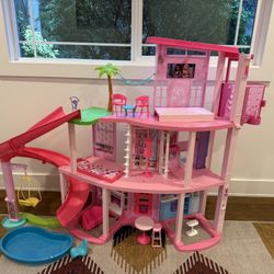 Barbie Dreamhouse Pool Party Doll House With 3 Story Slide