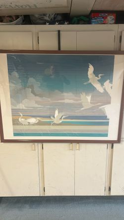Storks in the wind painting