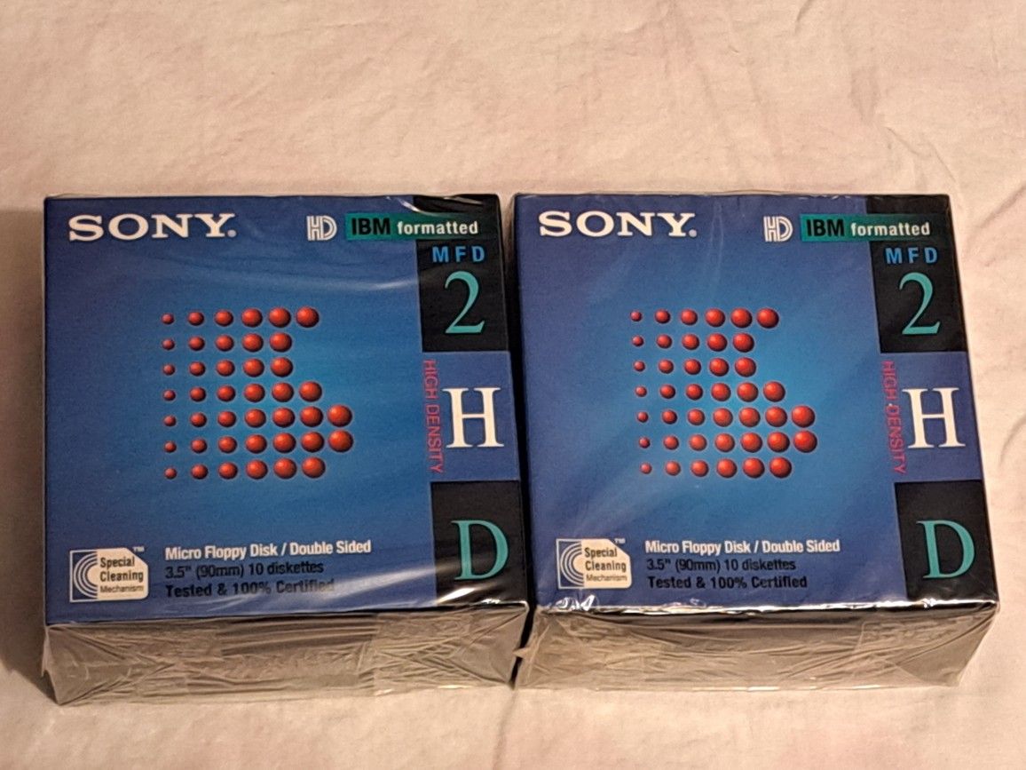 Sony Micro Floppy Disks Double Sided 3.5" 2 Packs 10 In Each Pack