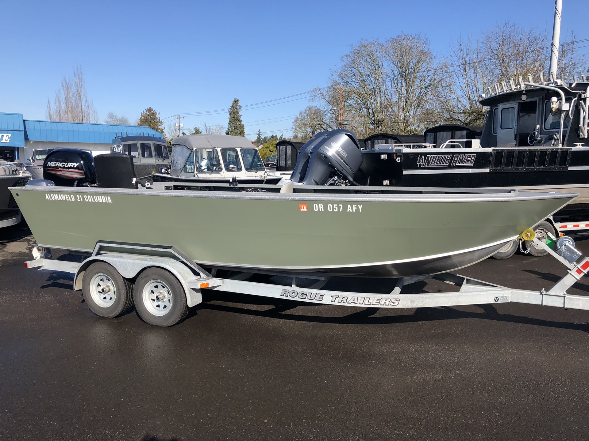 2017 21’ Alumaweld Columbia w/ Mercury 150 Tiller Jet