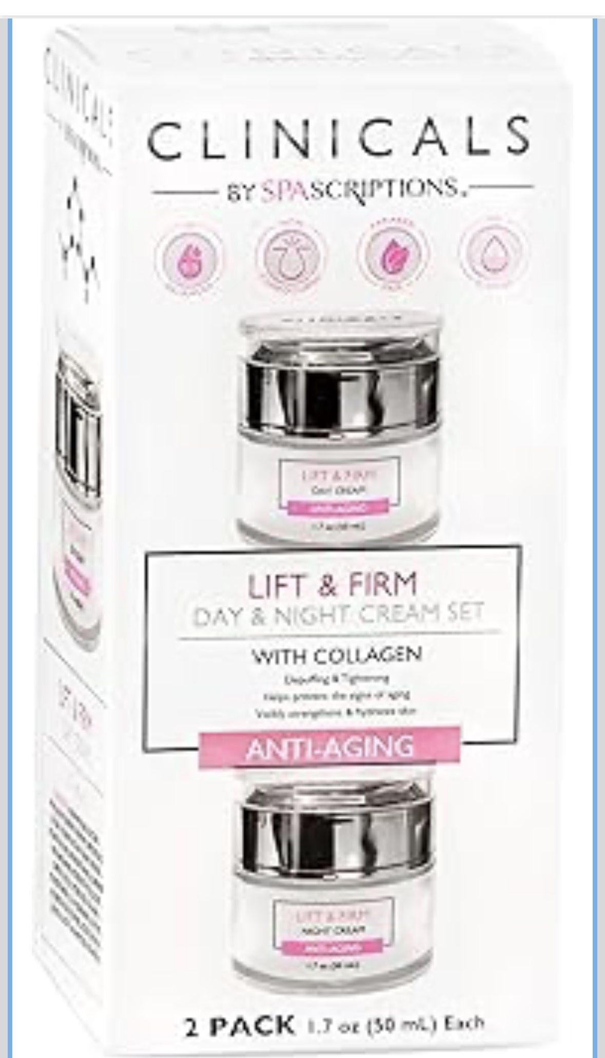Clinicals- Lift & Firm Day & Night Cream Set with Collagen - 2 Pack 