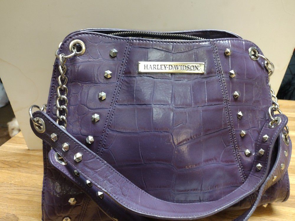 purple harley davidson purse