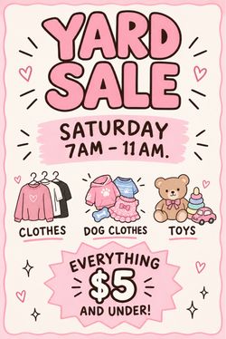 yard sale 9/26 in arcadia