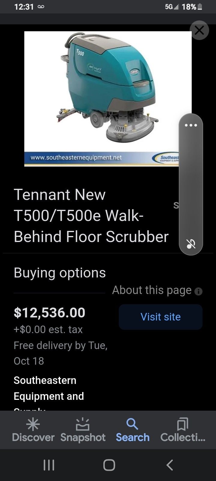 Tennant T500/T500e Walk Behind Floor Scrubber