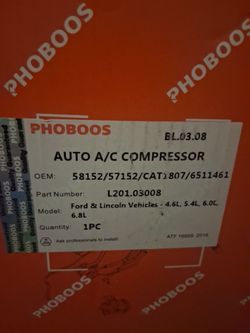A/C COMPRESSOR . FORD/ LINCLON