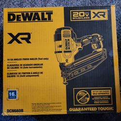 New 20V MAX XR Lithium-Ion Electric Cordless 16-Gauge Angled Finishing Nailer With Battery