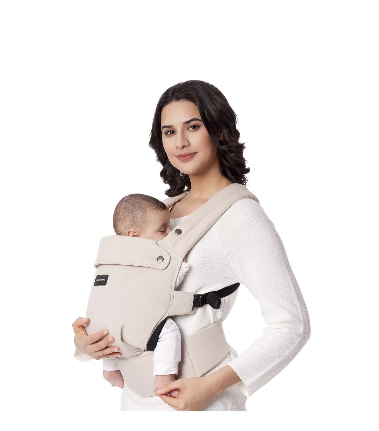 Momcozy Baby Carrier - Ergonomic, Cozy and Lightweight Carrier for 7-44lbs, Effortless to Put On, Ideal for Hands-Free Parenting, Enhanced Lumbar Supp