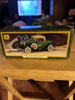 Vintage John Deere 1930 Ford Model A Roadster Die-Cast Metal Vehicle 