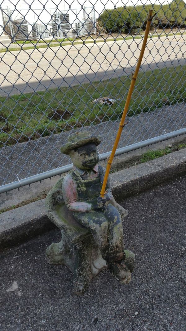 Vintage Black Americana Boy Fishing Cement Statue for Sale in Metairie, LA OfferUp