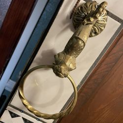 Antique Asian Bronze Dragon Towel Ring 