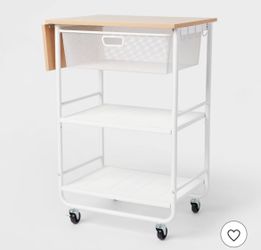 Black Rolling Cart with drop leaf