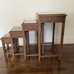 Set of 4 vintage Asian nesting tables 