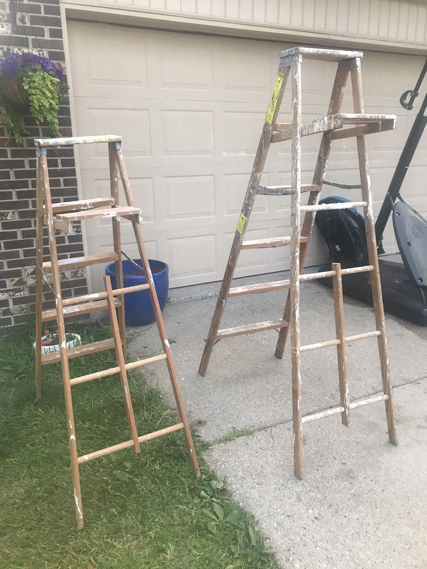 Ladder. 2 paint wood ladders