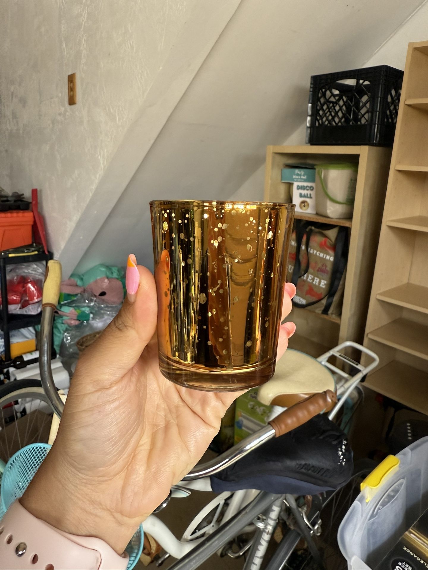 50 gold mercury glass candle holders