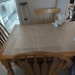 Wood Table And 4 Chairs