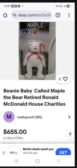 Mc. Donald’s Retired Maple Bear Beanie