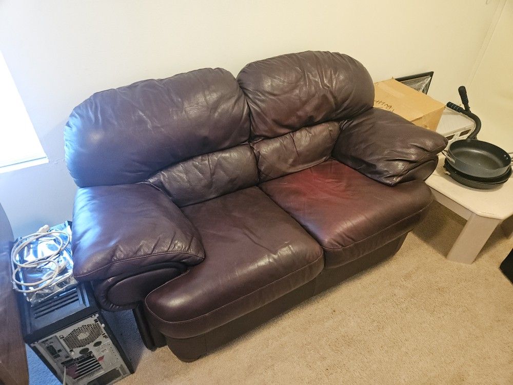 Italian Leather Loveseat