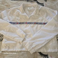 Vans 'I Love My Vans' Winderbreaker Pullover Anorak Size Medium White