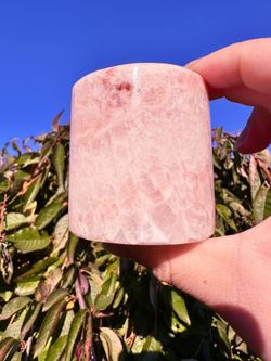 Pink Calcite Crystal Candleholder, Unique Home Décor, Peaceful Vibes, Gift Idea