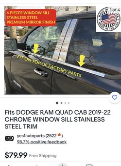 New - Dodge Ram Chrome Trim