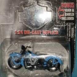 Maisto Harley Davidson Motorcycle Die Cast 1:24 1948 Blue FL PANHEAD 2003  Collectible 