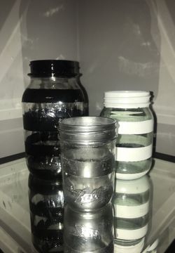 Black white and Gold, Silver or Rose Gold Stripped Mason Jar Set!