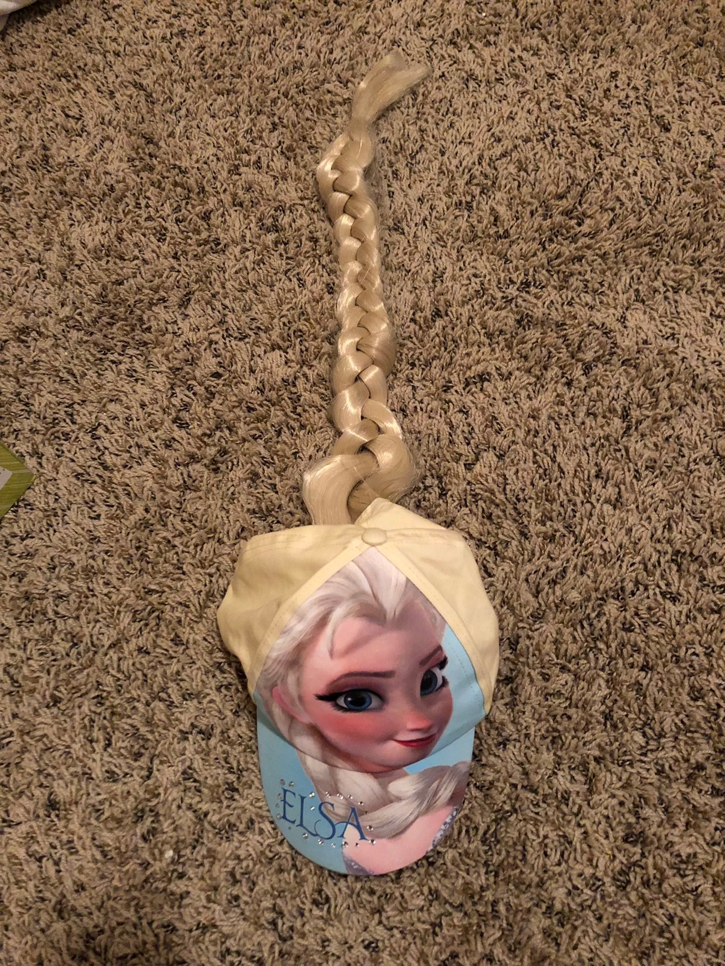 Elsa hat with attached braid