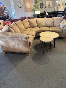 Tan Microfiber Sectional 