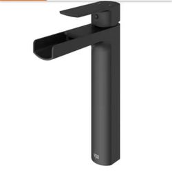 VIGO Amada Single Handle Single-Hole Bathroom Vessel Faucet in Matte Black