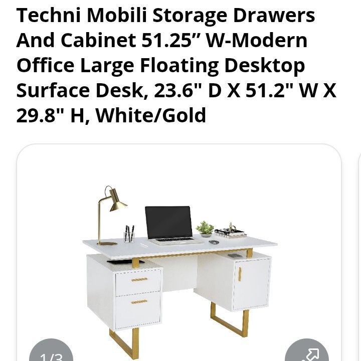 Desk/Vanity (White/Gold)$75