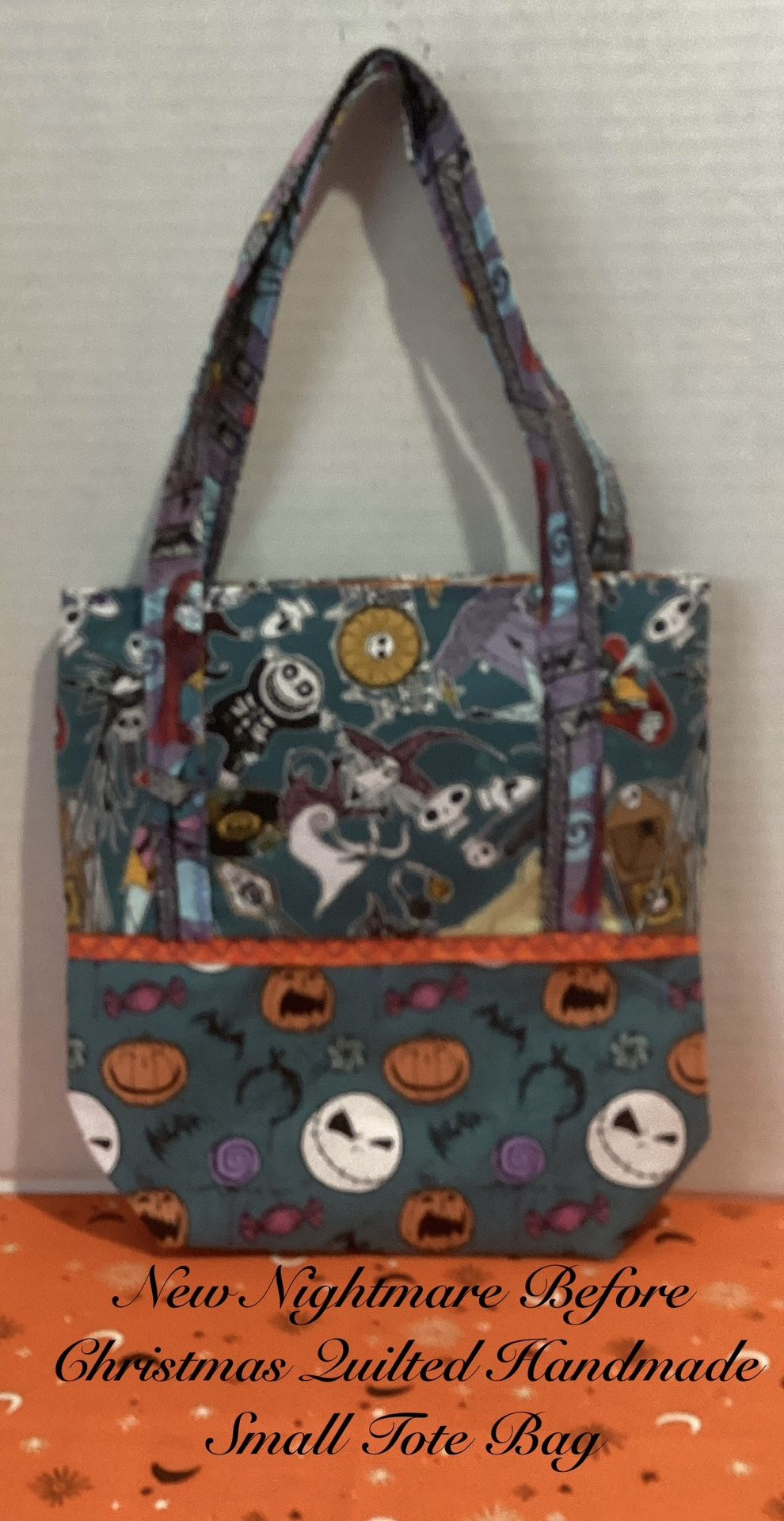 NEW NIGHTMARE BEFORE CHRISTMAS QUILTED HANDMADE SMALL TOTE BAG 