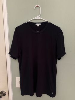 James Perse Luxury Minimalist Black Blank Tee Shirt