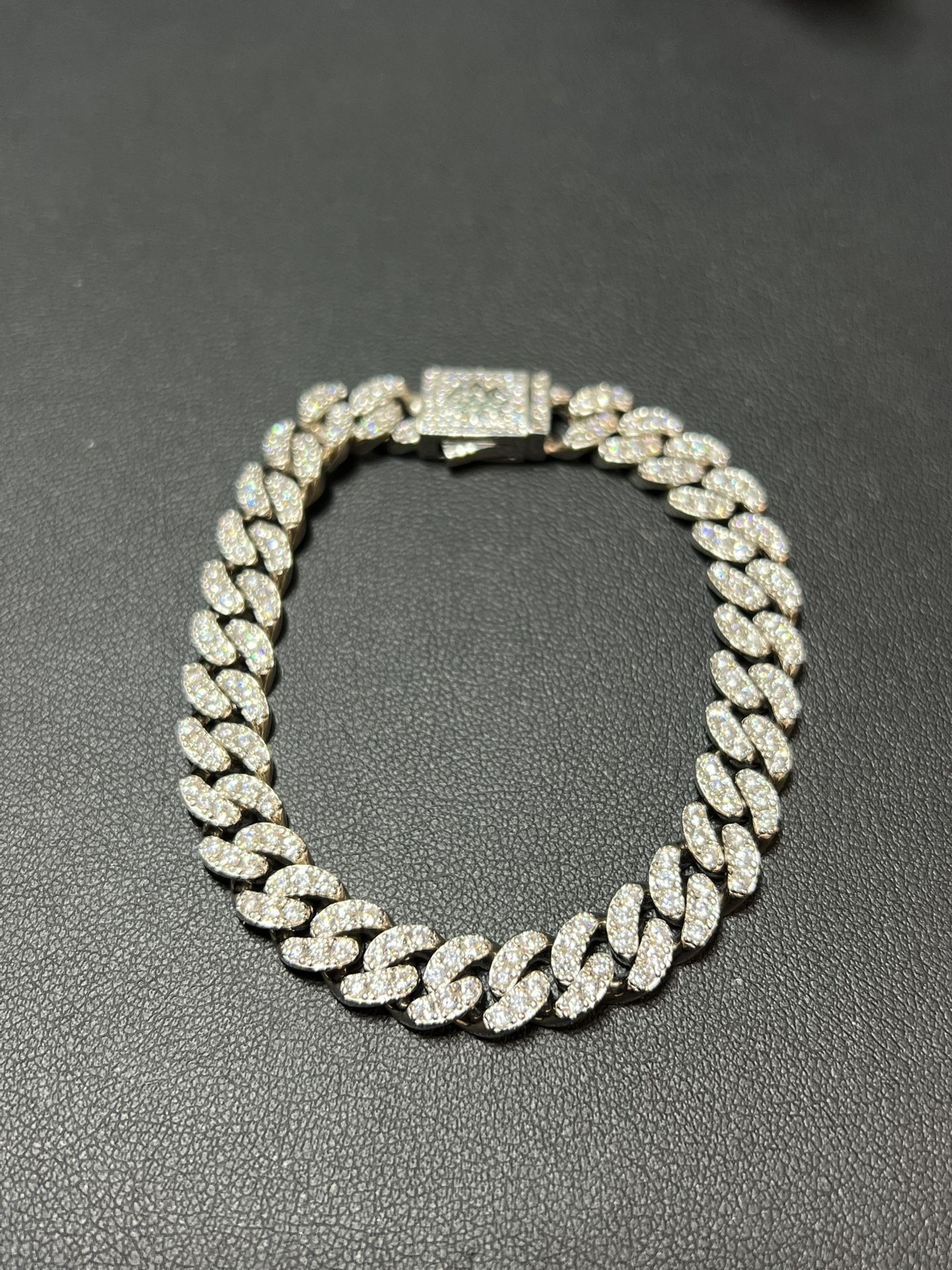 Silver Cuban Diamond Bracelet