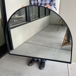 NEW 47x36 Inch Tall Wall Decor Mirror Black Steel Frame With MDF Backboard Indoor Furniture Decoration 