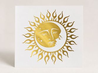 Gold Sun and Moon Celestial Vinyl Decal – 5x5
