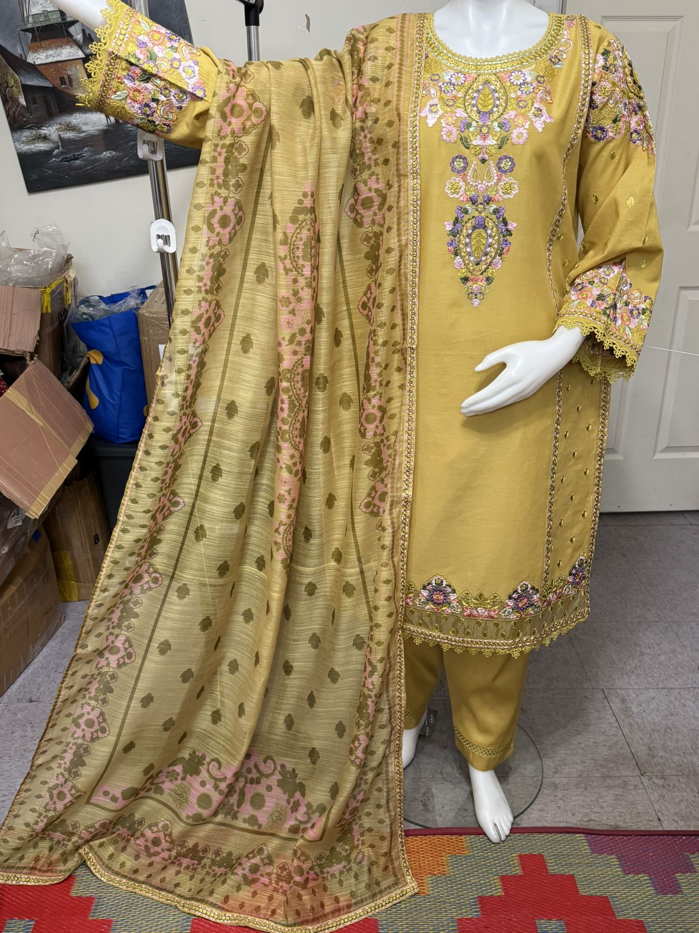 Pakistani Cotton Embroidered Dress