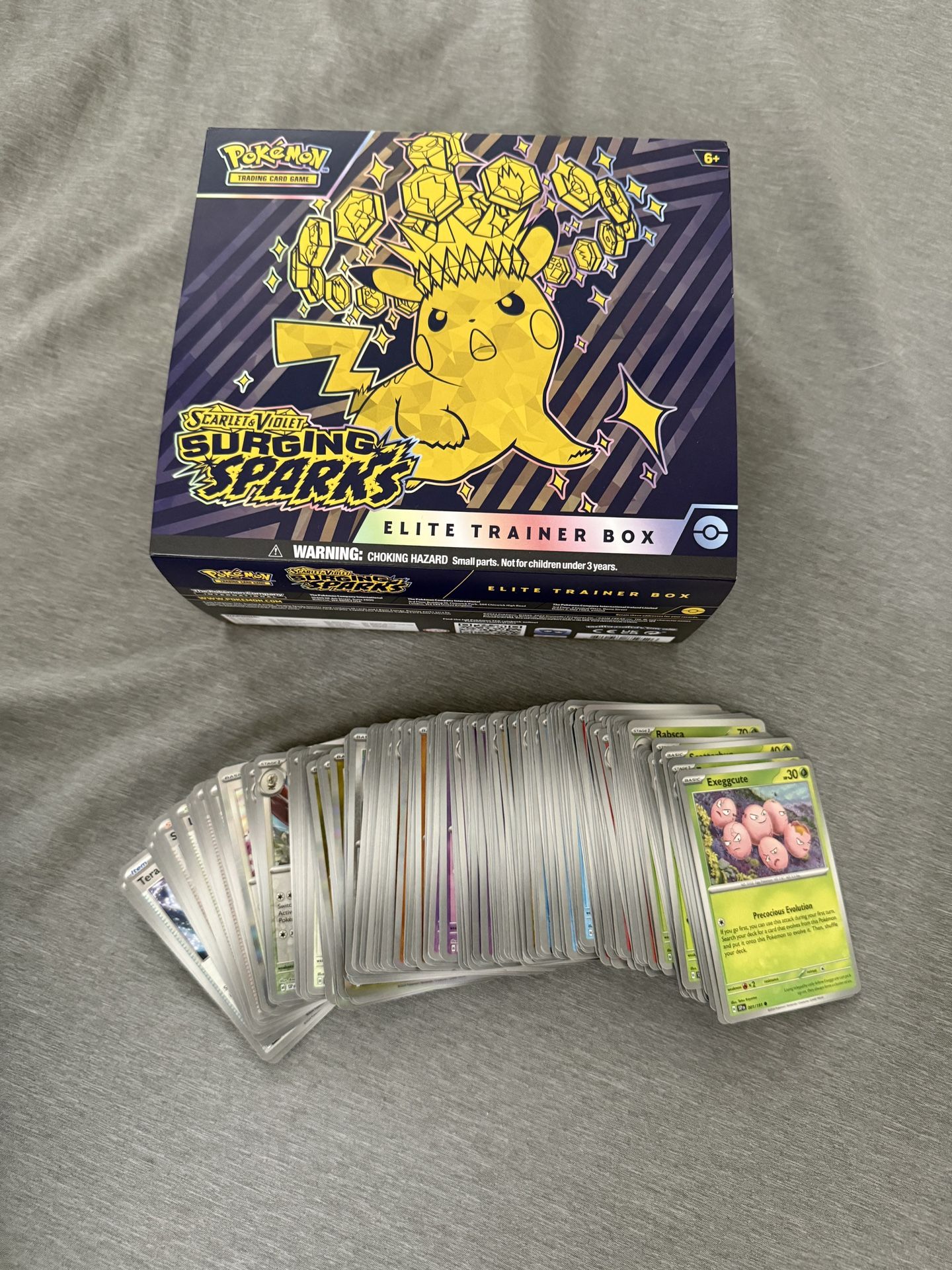 Surging Sparks (Opened) ETB with Bulk, and 2 ex Cards