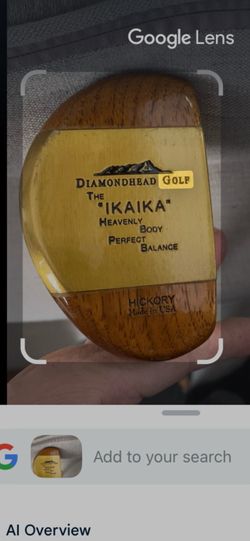 Gold diamond head Ikaika hickory putter