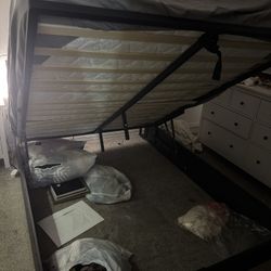 Queen Bed w/ Power Outlet & Storage – Includes Mattress