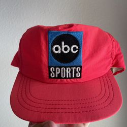 Vintage 90s ABC Sports Nutmeg Mills Pink Snapback Hat 