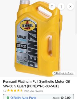 Pennzoil fully synthetic - brand new 5w-30