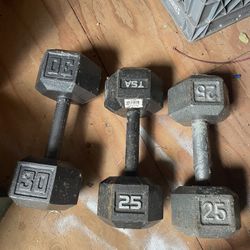Dumbbells 2- 20 lbs  And 1- 30 lbs