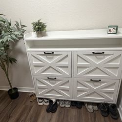 White shoe organizer/storage cabinet