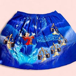 Loungefly × Stitch Shoppe Vintage Retro Disney Fantasia Mickey Sorcerer & Broom Motif Skirt - Size XL 